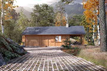  Projekt domu letniskowego Traper 2 bal (BSA2272) - projekt domu letniskowego parterowego - Zdjęcie 3