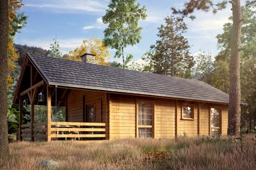  Projekt domu letniskowego Traper 2 bal (BSA2272) - projekt domu letniskowego parterowego - Zdjęcie 1