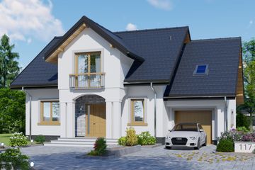  Projekt domu APS 117 wariant 2 (LUA1572) - projekt domu parterowego z poddaszem - Zdjęcie 1