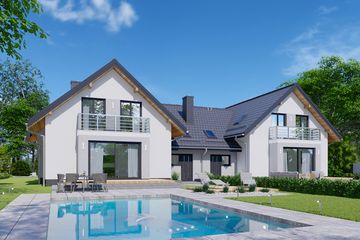  Projekt domu APS 192 dwulokalowy (LUA1525) - projekt domu parterowego z poddaszem - Zdjęcie 2