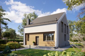  Projekt domu Sześcienny M1-6 (ZGD1004) - projekt domu parterowego z poddaszem - Zdjęcie 1