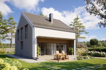 Projekt domu Sześcienny M1-6 (ZGD1004) - projekt domu parterowego z poddaszem - Zdjęcie 2
