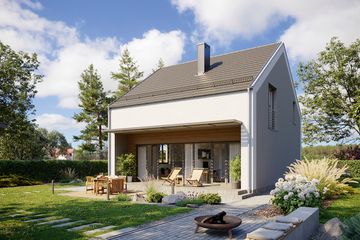  Projekt domu Sześcienny M1-6 (ZGD1004) - projekt domu parterowego z poddaszem - Zdjęcie 3