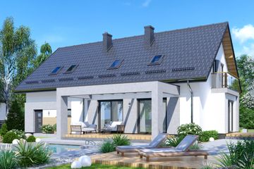  Projekt domu APS 289 + 2G (LUA1490) - projekt domu parterowego z poddaszem - Zdjęcie 3