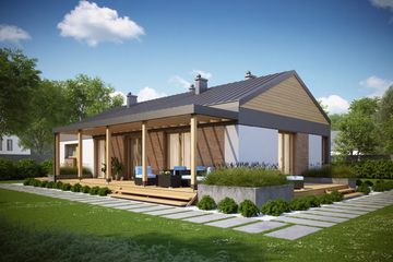  Projekt domu D238 (WAI1409) - projekt domu parterowego - Zdjęcie 2