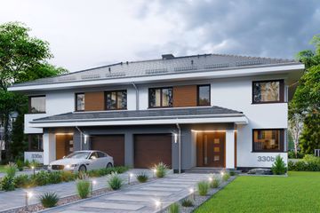  Projekt domu APS 330 dwulokalowy (LUA1495) - projekt domu z pełnym piętrem - Zdjęcie 3