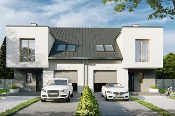  Projekt domu Merida - bliźniak PLP (WRD2905) - projekt domu parterowego z poddaszem - Zdjęcie 1