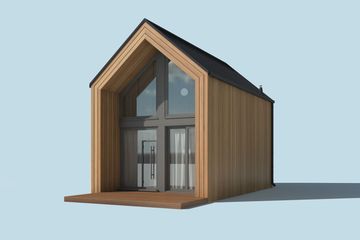  Projekt domu Moca 2 C szkielet drewniany dom całoroczny, mieszkalny (SLN2706) - projekt domu parterowego z poddaszem - Zdjęcie 2