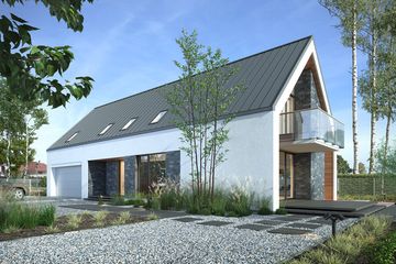  Projekt domu Idealny 2 (WAW1137) - projekt domu parterowego z poddaszem - Zdjęcie 2