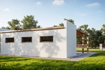  Projekt budynku gospodarczego G386 - Budynek garażowo - gospodarczy (PRA1411) - projekt budynku parterowego - Zdjęcie 2