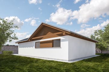 Projekt domu G412 - Budynek garażowo – gospodarczy - parterowy dom o powierzchni 72,41 m² - ujęcie 2