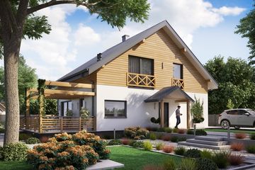  Projekt domu KA98 SZ (PKT1149) - projekt domu parterowego z poddaszem - Zdjęcie 1