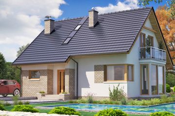  Projekt domu BW-36 wariant 16 bez garażu (JGC1232) - projekt domu parterowego z poddaszem - Zdjęcie 1