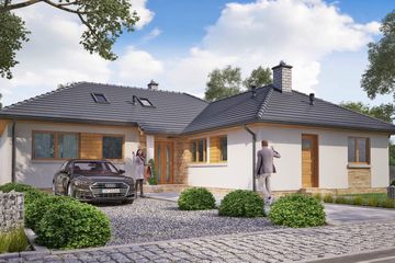  Projekt domu BW-16 wariant 1 z garażem lub bez (JGC1235) - projekt domu parterowego - Zdjęcie 2