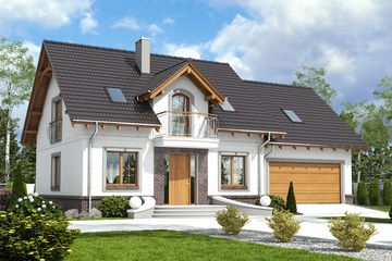  Projekt domu Dla Ciebie 5 z garażem 2-st. [A3] (WRF2087) - projekt domu parterowego z poddaszem - Zdjęcie 1