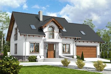  Projekt domu Dla Ciebie 5 z garażem 2-st. [A3] (WRF2087) - projekt domu parterowego z poddaszem - Zdjęcie 3