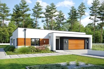  Projekt domu Odpowiedni D66 wariant I (WWB1087) - projekt domu parterowego - Zdjęcie 1