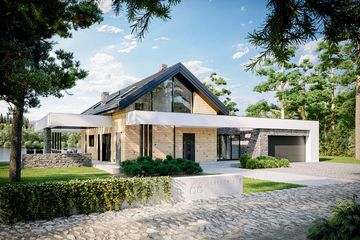  Projekt domu HomeKoncept 66 G2 (KRX1132) - projekt domu parterowego z poddaszem - Zdjęcie 2