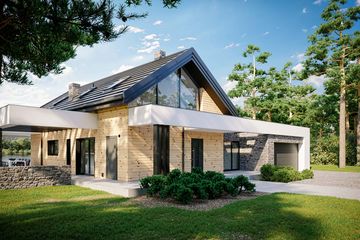  Projekt domu HomeKoncept 66 G2 (KRX1132) - projekt domu parterowego z poddaszem - Zdjęcie 4