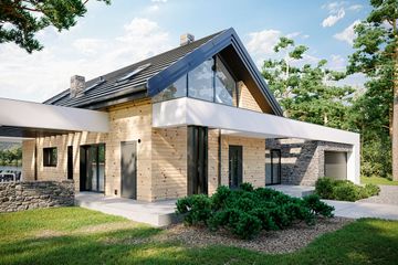  Projekt domu HomeKoncept 66 G2 (KRX1132) - projekt domu parterowego z poddaszem - Zdjęcie 5