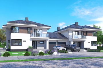  Projekt domu APS 276 dwulokalowy (LUA1498) - projekt domu z pełnym piętrem - Zdjęcie 1