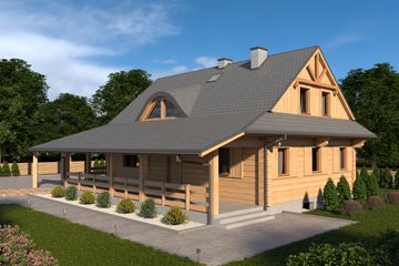  Projekt domu L-188 z piwnicą (SLU1004) - projekt domu parterowego z poddaszem - Zdjęcie 1
