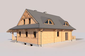  Projekt domu L-188 z piwnicą (SLU1004) - projekt domu parterowego z poddaszem - Zdjęcie 3