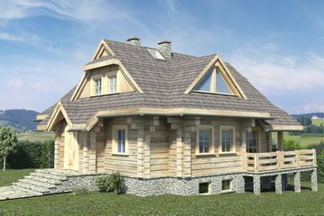  Projekt domu L-211 z piwnicą (SLU1005) - projekt domu parterowego z poddaszem - Zdjęcie 1