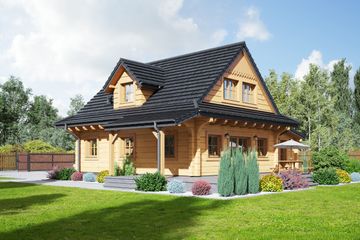  Projekt domu Rydzowo dw 7 (KRP2413) - projekt domu parterowego z poddaszem - Zdjęcie 2