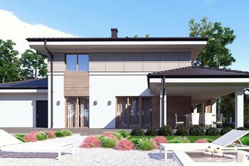  Projekt domu uA159v1 (WCB1228) - projekt domu z pełnym piętrem - Zdjęcie 2