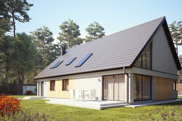  Projekt domu uA163v1 (WCB1230) - projekt domu parterowego z poddaszem - Zdjęcie 2