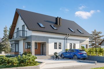  Projekt domu Beza Bo Duo (1694) (KRD2845) - projekt domu parterowego z poddaszem - Zdjęcie 1