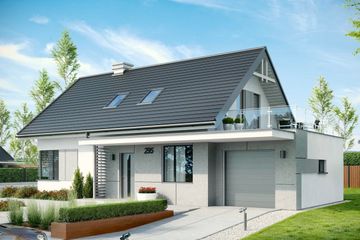  Projekt domu Trypolis 3 szkielet drewniany EKO - z pompą ciepła i wentylacją mech. (SLN2711) - projekt domu parterowego z poddaszem - Zdjęcie 1