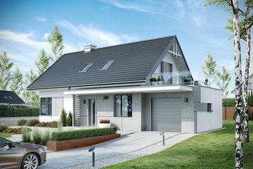  Projekt domu Trypolis 3 EKO - pompa ciepła i wentylacja mechaniczna (SLN2712) - projekt domu parterowego z poddaszem - Zdjęcie 1