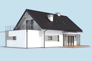  Projekt domu Trypolis 3 EKO - pompa ciepła i wentylacja mechaniczna (SLN2712) - projekt domu parterowego z poddaszem - Zdjęcie 5