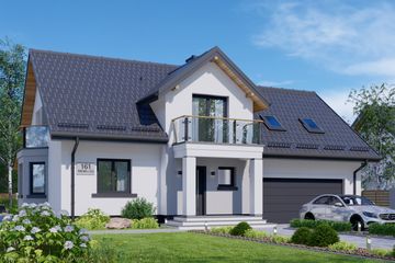  Projekt domu APS 161 NEW + 2G (LUA1502) - projekt domu parterowego z poddaszem - Zdjęcie 1