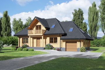  Projekt domu Chartowo 1 dw (KRP2414) - projekt domu parterowego z poddaszem - Zdjęcie 1