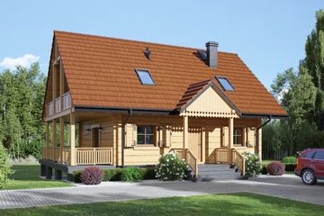  Projekt domu Cisów 3dw (KRP2416) - projekt domu parterowego z poddaszem - Zdjęcie 1