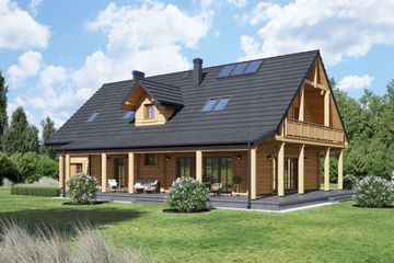  Projekt domu Milicz dw 77 (KRP2419) - projekt domu parterowego z poddaszem - Zdjęcie 2