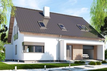  Projekt domu Ewa Lux Modern (WRR1070) - projekt domu parterowego z poddaszem - Zdjęcie 1