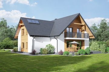  Projekt domu Głogówek 1 mkg (KRP2430) - projekt domu parterowego z poddaszem - Zdjęcie 2
