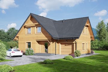  Projekt domu Głogówek 1g dws (KRP2432) - projekt domu parterowego z poddaszem - Zdjęcie 1