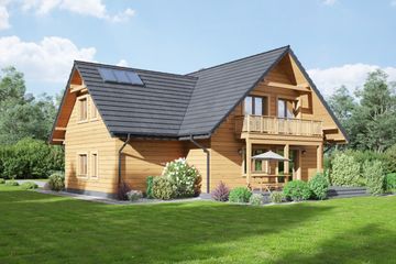  Projekt domu Głogówek 1g dws (KRP2432) - projekt domu parterowego z poddaszem - Zdjęcie 2