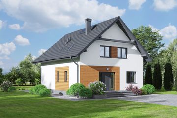 Projekt domu Grochowice 55m - parterowy z poddaszem dom o powierzchni 140 m², dach dwuspadowy - ujęcie 2