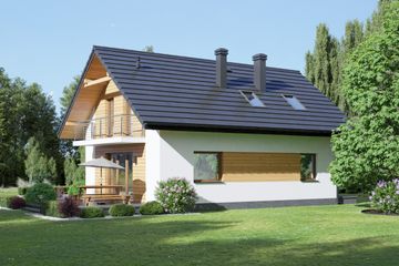  Projekt domu Miłowo 1m (KRP2434) - projekt domu parterowego z poddaszem - Zdjęcie 2