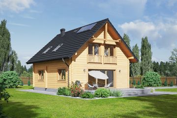 Projekt domu Paczków 55dw - parterowy z poddaszem dom o powierzchni 122,03 m², dach dwuspadowy - ujęcie 2