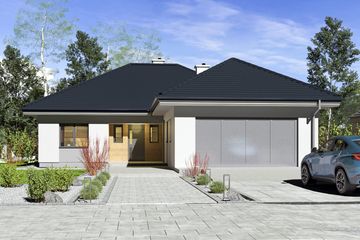  Projekt domu Dudek Bis z garażem 2-st. [A] (WRF2090) - projekt domu parterowego - Zdjęcie 1