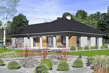  Projekt domu Dudek Bis z garażem 2-st. [A] (WRF2090) - projekt domu parterowego - Zdjęcie 2