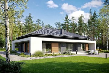  Projekt domu Dosadny D75 (WWB1089) - projekt domu parterowego - Zdjęcie 2