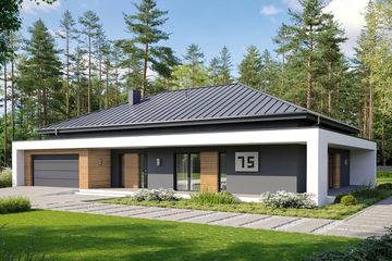  Projekt domu Dosadny D75 (WWB1089) - projekt domu parterowego - Zdjęcie 1